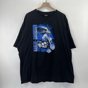 Harley Davidson T Shirt Mens 4XL Black Eagle Jackson Hole Short Sleeve Tee